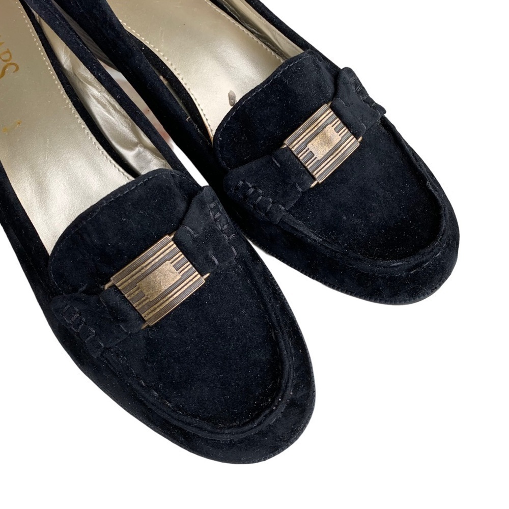 CHAPS Women’s Percy Size 10 Black Slip On Loafer Low Block Heels Brushed Suede - Picture 3 of 8
